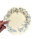 Axyaa Blue Floral Deep Plate - Elegant Medieval Style for Desserts and Salads