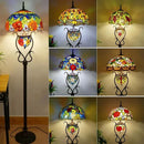 Axyaa Stained Glass Floor Lamp - American Retro Style for Living Room & Bedroom