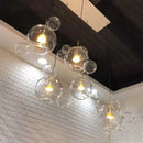Axyaa Black White Glass Chandelier: Artistic Bubble LED Lighting for Large Living Room