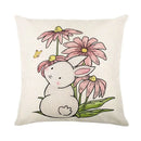 Easter Bunny Eggs Pillowcase 45x45cm Linen Pillow Covers, Axyaa Home Decor Brand