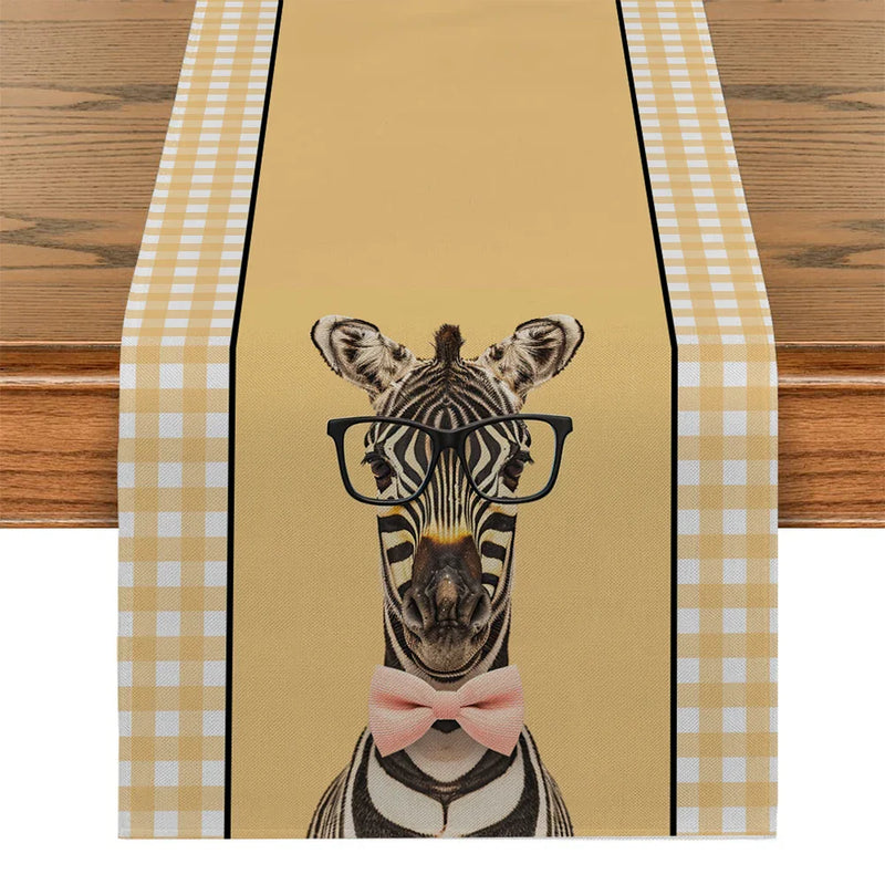 Axyaa Zebra Print Table Runner: Stylish Dining Decor for Indoor & Outdoor Tables