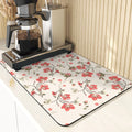 Axyaa Flowers Pattern Kitchen Absorbent Drying Mat: Stylish Table Decor & Accessory