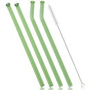 Axyaa Glass Straw Set - 4pcs Milk Tea Juice Cocktail & Brush, Bar Accessories
