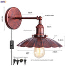 Axyaa Antique Plug In LED Wall Lights Vintage Industrial Lamparas