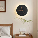 Axyaa Black Stone Wall Clocks LED Wall Lamps for Home Lighting