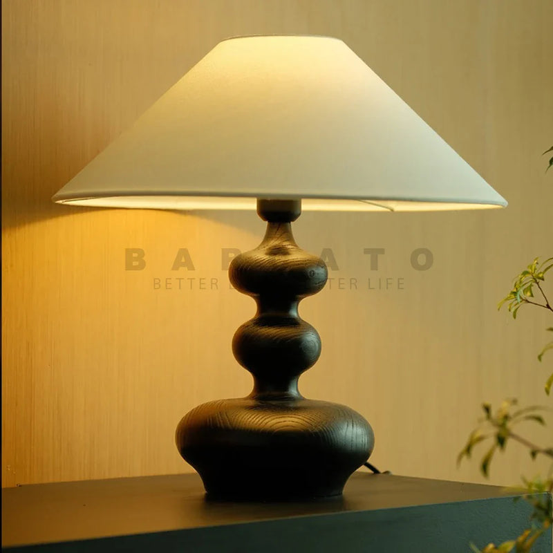 Axyaa Nordic Solid Wood Table Lamp for Home Study Bedroom Lighting