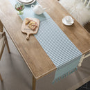 Axyaa Jacquard Plaid Table Runner with Tassels for Farmhouse Decor
