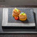 Axya Retro Square Ceramic Dessert Snack Sushi Plate for Molecular Cuisine Display