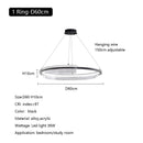 Axyaa Acrylic Ring LED Pendant Chandelier for Living Room and Bedroom