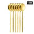 Axyaa Gold Hammered Cutlery Set - Stainless Steel, Dishwasher Safe