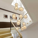 Axyaa Glass Stair Chandelier Modern Living Room Indoor LED Lighting