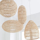 Axyaa Woven Rattan Pendant Light - Japanese Style Wooden Chandelier for Restaurant & Bedroom