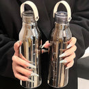 Axyaa Glass Tumbler with Handle and Straw, Heat-resistant Juice/Water Bottle, Scale Design