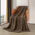 Axyaa Camel Brown Fleece Throw Blanket 130x170cm - Luxury Ultra-Plush for Home Office