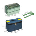 Axyaa Double Layer Lunch Box & Storage Bag Set with Fork Spoon - Leakproof & Microwave-safe