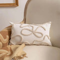 Axyaa Boho Chenille Geometric Lines Throw Pillow Cover - Set of Two