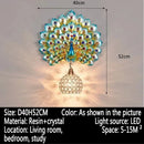 Axyaa Peacock Wall Lamp: Retro 3D Backdrop Lighting for Living Room & Bedroom