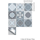 Axyaa Vintage Mediterranean Blue Waterproof Wall Tile Sticker