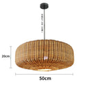 Rattan Retro Pendant Light by Axyaa - Hand-Woven Wooden Farmhouse Dining Light