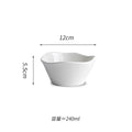 Axyaa Ceramic Edge Bowl Set for Serving, Soup, Salad, Fruit & Noodles