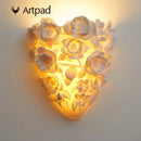 Axyaa LED Resin Carved Flower Wall Light for Home Hotel Decor