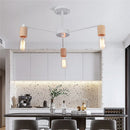 Axyaa Nordic Loft Chandelier Wood Metal Vintage Ceiling Lamps E27 3/5 Lights