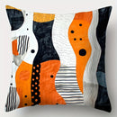 Axyaa Modern Abstract Pillow Covers Set, 17.7"x17.7" - Black, White, Yellow, Orange
