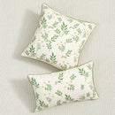 Axyaa Daisy Floral Cushion Cover Green Leaves Embroidery Soft Cozy 45x45cm/30x50cm