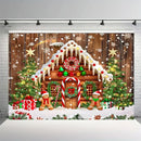 Axyaa Gingerbread House Christmas Tree Wall Tapestry for Home Decor