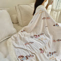 Axyaa Cartoon Print Lambs Wool Blanket: Soft and Cozy Throws for Sofa, Office, and Naps