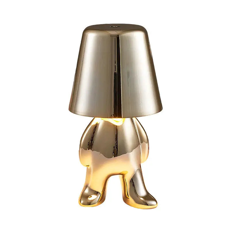 Axyaa Golden Boy LED Desk Lamp Night Light 3 Colors 2000mAh Rechargeable