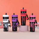 Axyaa 900ml Pink Plastic Water Bottle with Lid & Straw for Girls