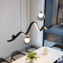 Axyaa Glass Ball Strip Pendant Light - Dimmable Mid Century Chandelier