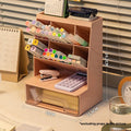 Axyaa Acrylic Makeup Organizer, Vanity Brush Holder for Bathroom, Countertop Cosmetic Storage