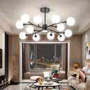 Axyaa Nordic Glass Chandelier | LED Pendant Light Fixture for Home and Dining Decor