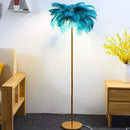 Axyaa Nordic Ostrich Feather Floor Lamp - Vintage Living Room Lighting