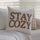 Chenille Embroidered Cushion Cover 18"x18" for Living Room Sofa, Axyaa Beige Pillowcase