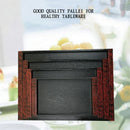 Axyaa Wood Grain Plastic Tray - Non-slip Kitchen Tableware & Hotel Service Tray