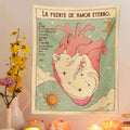 Axyaa Sun Moon Cat Tarot Tapestry for Witchy Bohemian Home Decor