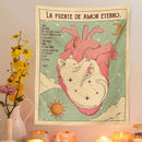 Axyaa Sun Moon Cat Tarot Tapestry for Witchy Bohemian Home Decor