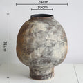 Axyaa Retro Ceramic Vase: Wabi Sabi Style Plant Pot for Aesthetic Room Decor