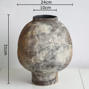 Axyaa Retro Ceramic Vase: Wabi Sabi Style Plant Pot for Aesthetic Room Decor