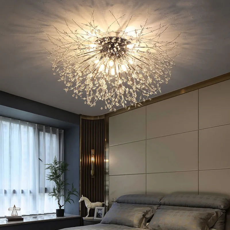 Axyaa Dandelion Crystal Ceiling Lamp - Nordic Style Modern Living Room Lighting