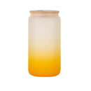 Axyaa Gradient Glass Cup with Lid - High Borosilicate Juice Beer Milk Bubble Tea Cup