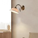 Axyaa Ceramic White Wall Light with Old Brass Finish - E27 Bulb - European Style