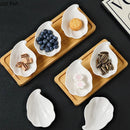 Axyaa Shell Ceramic Seasoning Sushi Plate Set