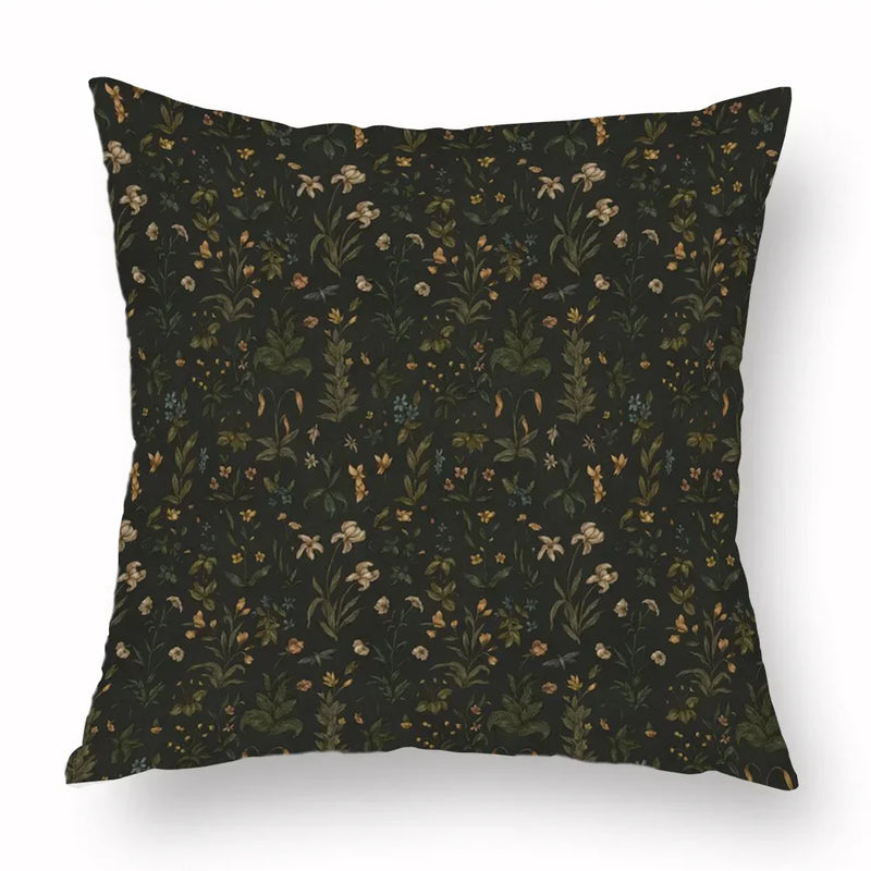 Axyaa Retro Flower Fox Pillowcase in Peach Skin Velvet.