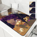 Axyaa Halloween Moon Themed Square Drain Pad - Anti-Slip & Absorbent.