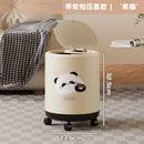 Axyaa Round Kitchen Trash Can with Lid and Wheels, Large Capacity Garbage Bin