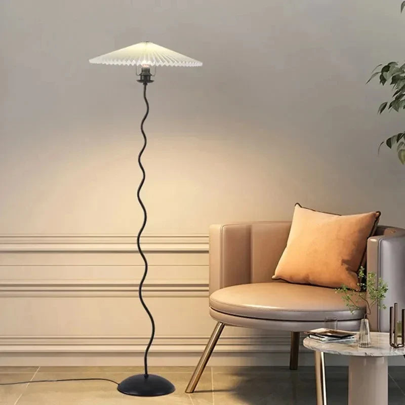 Nordic Modern Pleated Skirt Floor Lamp by Axyaa